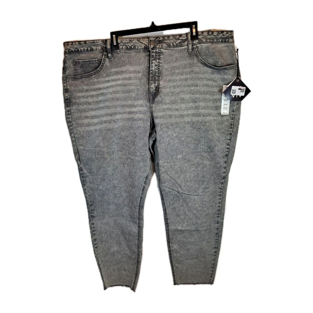 Ava & Viv Women's High Rise Skinny Jeans Size 26W Gray Stretch No-gap Waistband